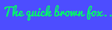 Image with Font Color 00FF66 and Background Color 4D4DFF